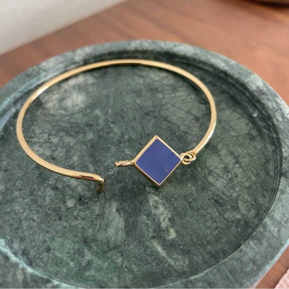 Chic Gold Bracelet with Navy Accent - Picture 2 of 3